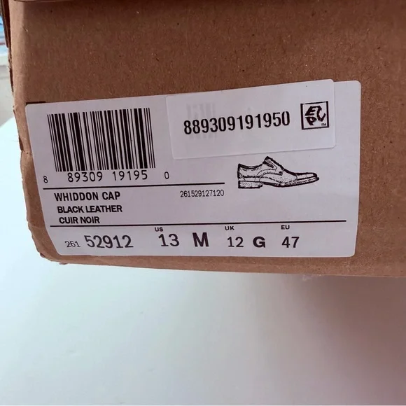 Clarks Black Leather Cap-Toe Derby Shoes - Picture 10 of 12